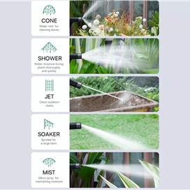 شلنگ و نازل کارواش Baseus GF4 Horticulture Watering Spray Nozzle CPYY010101 طول 15 متری