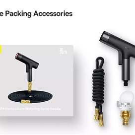 شلنگ و نازل کارواش Baseus GF4 Horticulture Watering Spray Nozzle CPYY010201 طول 30 متری