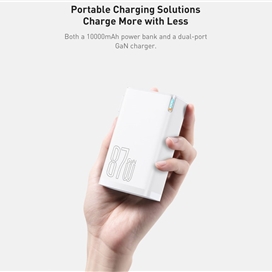 پاوربانک 10000 و شارژر دیواری بیسوس Baseus Power Station 4 PPHD010001 87W CN توان 87 وات با کابل