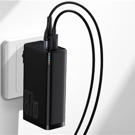 پاوربانک 10000 و شارژر دیواری بیسوس Baseus Power Station 4 PPHD010001 87W CN توان 87 وات با کابل