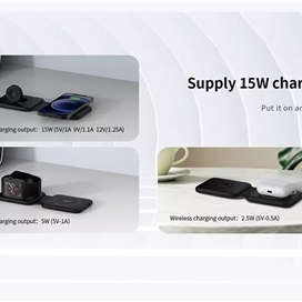 شارژر وایرلس 3 کاره رسی RECCI RCW-13 3 IN 1 15W WIRELESS CHARGER