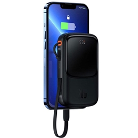 پاوربانک شارژر سریع 20 وات به همراه کابل لایتنینگ 10000 بیسوس Baseus Qpow Pro Fast Charge Power Bank PPQD020001