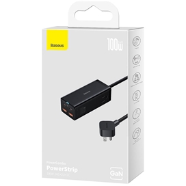 شارژر و چند راهی برق سوپر فست شارژ 100 وات با کابل برق 1.5 متری بیسوس Baseus GaN3 Pro Desktop PSZM000201