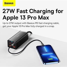 شارژر و چند راهی برق سوپر فست شارژ 100 وات با کابل برق 1.5 متری بیسوس Baseus GaN3 Pro Desktop PSZM000201