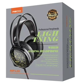 هدفون سیمی گیمینگ با جک 3.5 میلی‌متری رسی Recci REP-L20 Wired Gaming Headphone
