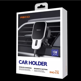 هولدر و شارژر بی سیم موبایل مگنتی داخل خودرو رسی Recci CAR HOLDER RHO-C15