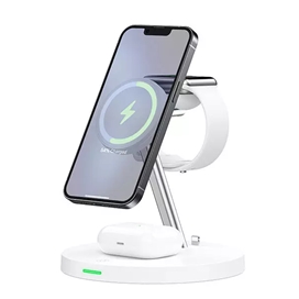 شارژ بی سیم 15 وات چند کاره رسی RECCI RCW-26 15W 5 IN 1 Magnetic WIRELESS CHARGER STAND