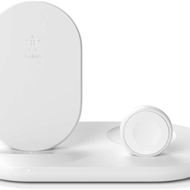 پد شارژ سریع بی سیم مغناطیسی  3 در1 برای دستگاه های اپل بلکین مدل WIZ001vfWH سفید