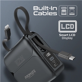 شارژر همراه فشرده پرومیت مدل POWERPACK-20PRO ظرفیت 20000 میلی آمپر ساعت به همراه شارژر