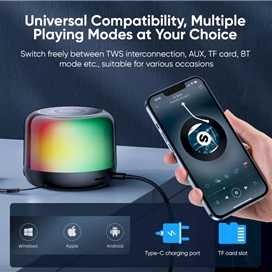 اسپیبکر نورانی RGB بلوتوثی جویروم Joyroom Transparent RGB Wireless Speaker JR-ML03