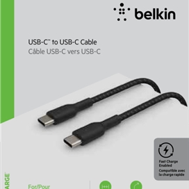 کابل شارژ سریع USB-C به USB-C با روکش بافته بلکین مدل CAB004bt1MBK طول 1متر