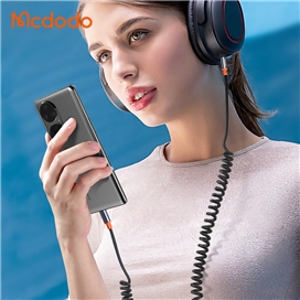 کابل تبدیل فنری تایپ سی به جک 3.5mm هدفون AUX مکدودو MCDODO CA-0900 طول 180 سانتیمتر