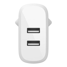 شارژر دیواری شارژ سریع دو پورت 24 وات + کابل لایتنینگ به USB-A بلکین مدل WCD001vf1MWH