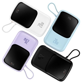 پاوربانک شارژر سریع 20 وات به همراه کابل لایتنینگ 10000 بیسوس Baseus Qpow Pro Fast Charge Power Bank PPQD020001