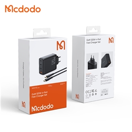 شارژر آداپتور دیواری چهار پورت 120 وات مک دودو به همراه کابل 2 متری MCDODO CH-0771 120W GaN Three Type-C + USB-A Universal Charger