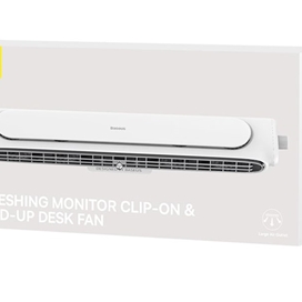 پنکه رومیزی با قابلیت قرارگیری برروی مانیتور بیسوس BASEUS ACQS000002 Refreshing Monitor Clip-On & Stand-Up Fan