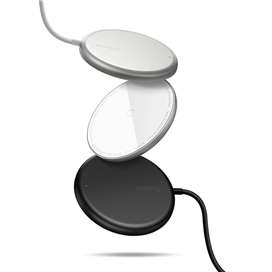 شارژر وایرلس بیسوس Baseus Simple Magnetic Wireless Charger WXJK-F01 توان 15 وات مخصوص سری آیفون 12