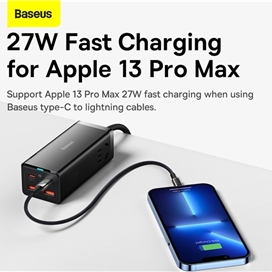 شارژر و چندراهی برق سوپر فست شارژ 100 وات با کابل تایپ‌سی 100 وات یک متری بیسوس Baseus GaN3 Pro Desktop 2AC+2U+2C PSZM000301