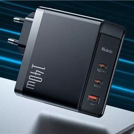 شارژر دیواری سوپر فست شارژ تایپ سی و یو اس بی 140 وات مک دودو MCDODO CH-2911 GaN 5 Pro 140W Type-C / USB Fast Charger