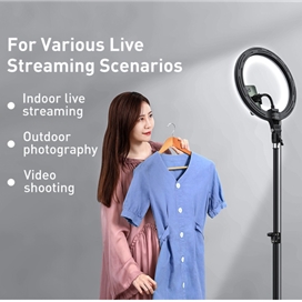 رینگ لایت بیسوس Baseus Live Stream Holder-floor Stand Ring Light CRZB12-B01 پایه 160 سانتی و هولدر