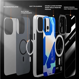 قاب YOUNGKIT یانگکیت Metaverse Blue Strong Anti-Drop Impact Series مناسب برای Apple iPhone 13