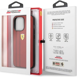 قاب گوشی فراری مدل LEATHER WITH DEBOSSED STRIPES مناسب برای آیفون 13پرومکس