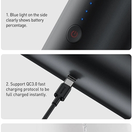 جارو شارژی ماشین بیسوس Baseus A3 Car Vacuum Cleaner CRXCQA3-0A 135W 15000Pa توان 135 وات