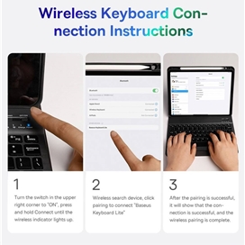 کیس سیلیکونی به همراه کیبورد آیپد ایر 10.9 بیسوس Baseus Brilliance keyboard case iPad Air 4 / Air 5 10.9 ARJK000013