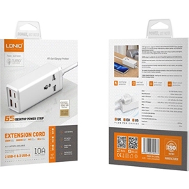 شارژر و چند راهی برق 65 وات الدنیو LDNIO SC1418 Mini Smart Power Socket Plug Desktop