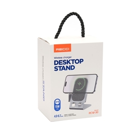هولدر و شارژر وایرلس رومیزی رسی Recci Wireless Charger Desktop Stand RCW-30