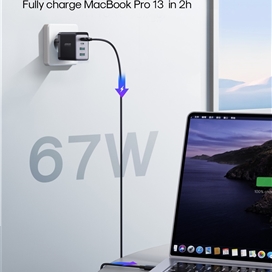 شارژر دیواری جویروم Joyroom JR-TCG02 Gan توان 67 وات همراه با کابل