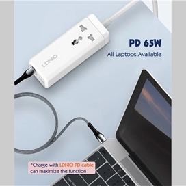 شارژر و چند راهی برق 65 وات الدنیو LDNIO SC1418 Mini Smart Power Socket Plug Desktop