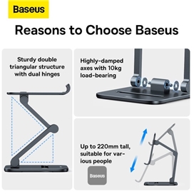 هولدر رومیزی تبلت 360 درجه بیسوس Baseus Desktop Biaxial Foldable Metal Stand for tablet B10431801811