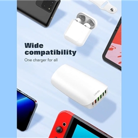 شارژر رومیزی یو اس بی و تایپ سی 65 وات الدنیو Ldnio Multi-ports Desktop Charging Station A6573C