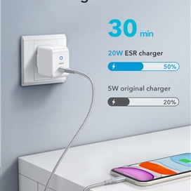 شارژر دیواری ESR 20W USB-C mini PD Charger