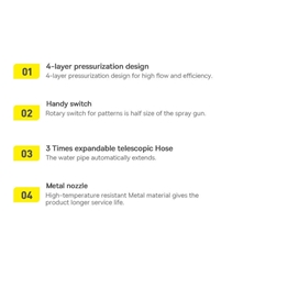 شلنگ و نازل کارواش Baseus GF5 Car Wash Spray Nozzle CPGF000201 طول 30 متری