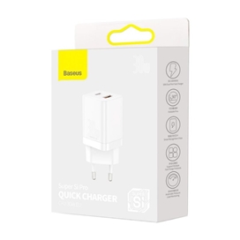شارژر دیواری فست بیسوس Baseus Super si pro quick charger C+U 30W EU CCSUPP-E02