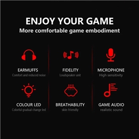 هدفون سیمی گیمینگ لنوو Lenovo HU75 Color LED Adjustable Gaming Headset