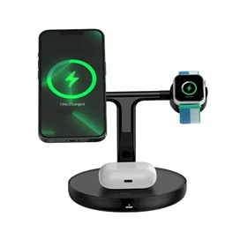 شارژر بی‌سیم مگنتی و پایه نگهدارنده موبایل 3در1 بیسوس Baseus Wireless Charger Holder Swan 20W WXTE000101