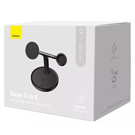 شارژر بی‌سیم مگنتی و پایه نگهدارنده موبایل 3در1 بیسوس Baseus Wireless Charger Holder Swan 20W WXTE000101