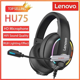 هدفون سیمی گیمینگ لنوو Lenovo HU75 Color LED Adjustable Gaming Headset