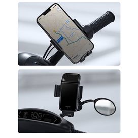 هولدر دوچرخه و موتور هوشمند بیسوس Baseus Smart Solar Power Wireless Holder SUZG010001 خورشیدی