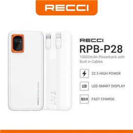 پاوربانک دو پورت 10000 فست شارژ رسی Recci Power Bank 10000mAh 22.5W RPB-P28